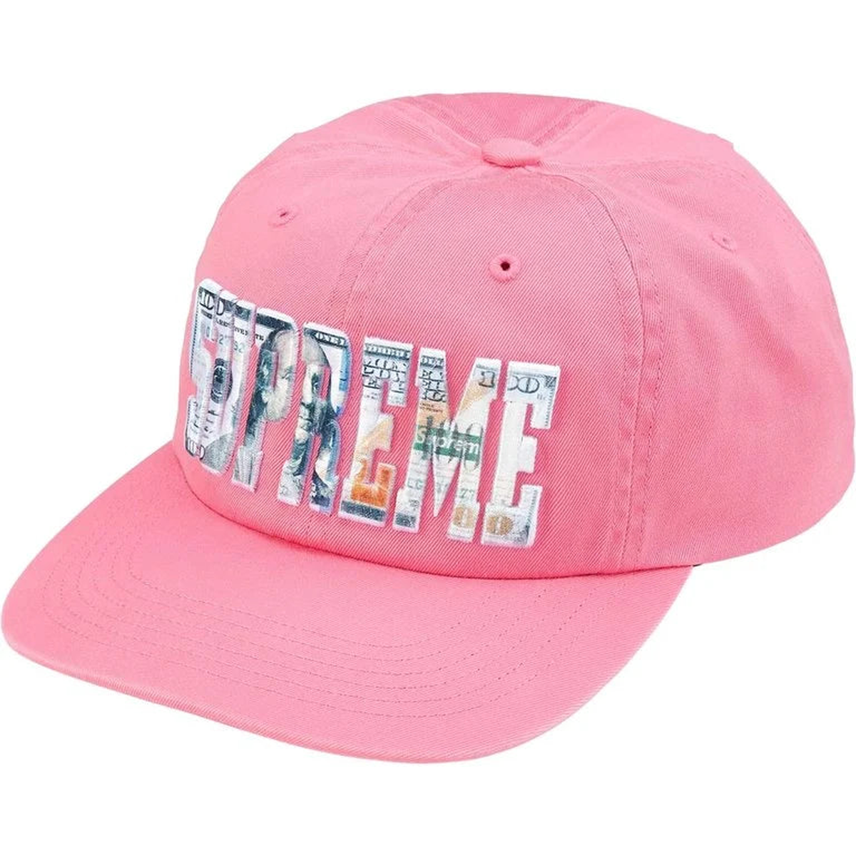 Supreme SS26 Embroidered Money Logo 6-Panel Pink
