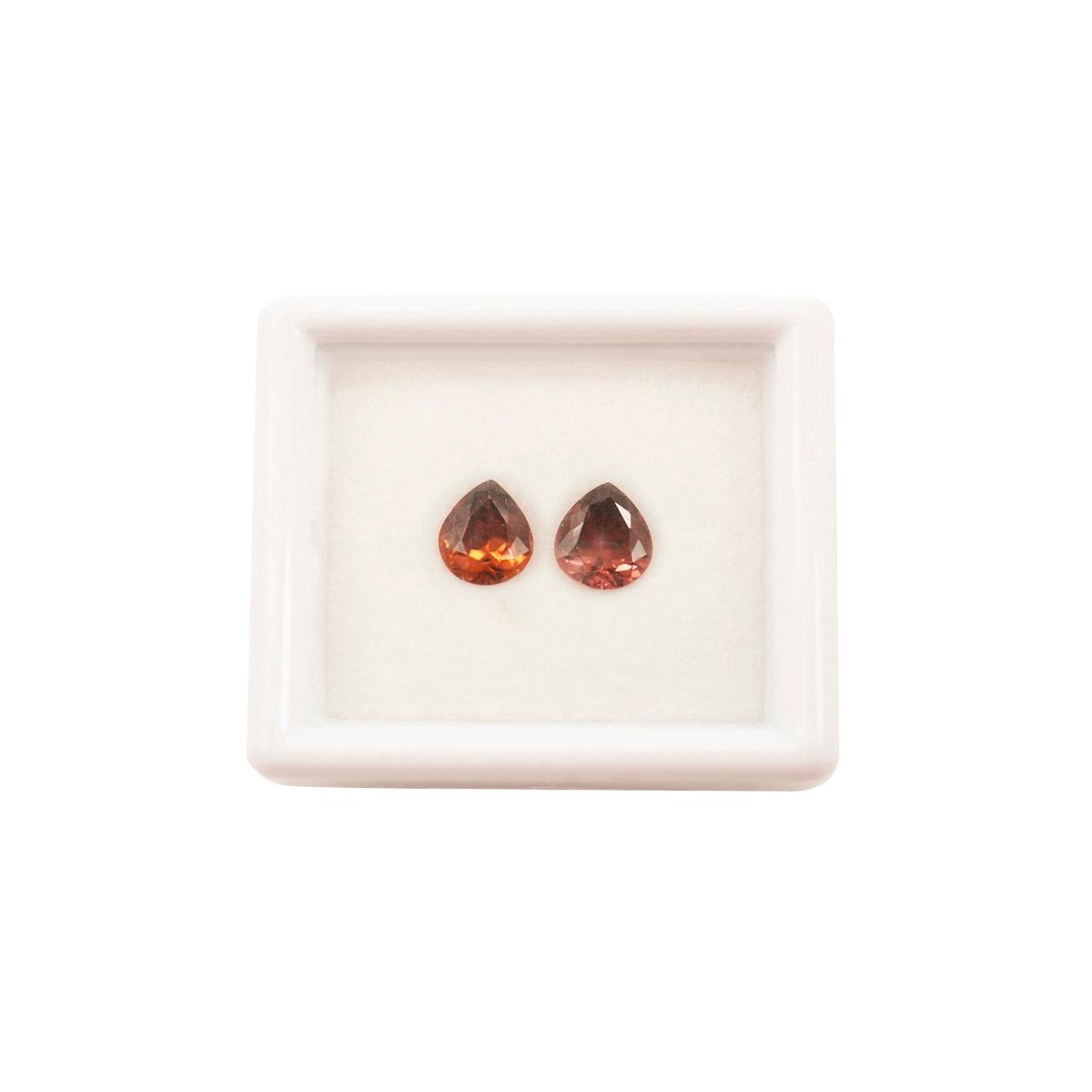 Zircon Pair 3.39 Pink Red Pear ALC3465